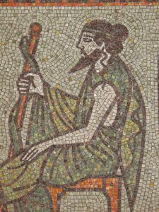 A mosaic of Asclepius courtesy of Wikimedia Commons