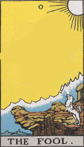 The Fool card without its main character makes a suitable subject or locus.